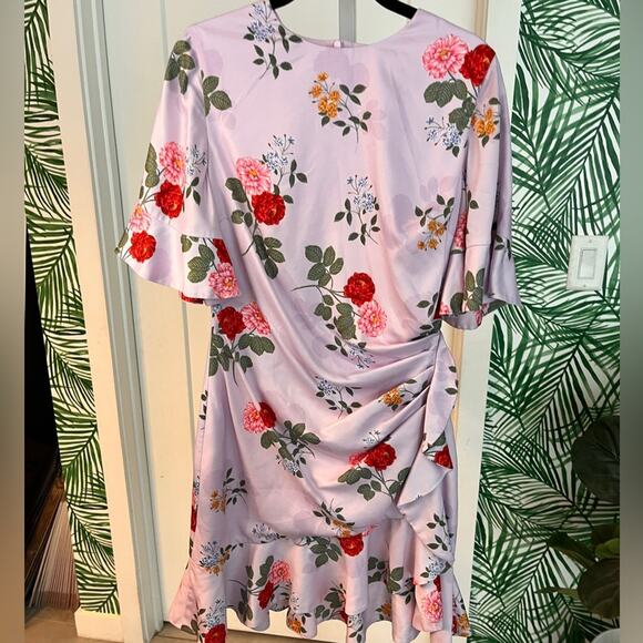 KEEPSAKE The Label Lilac Pretty One Floral Flutter Sleeve Dress Medium - Picture 3 of 10